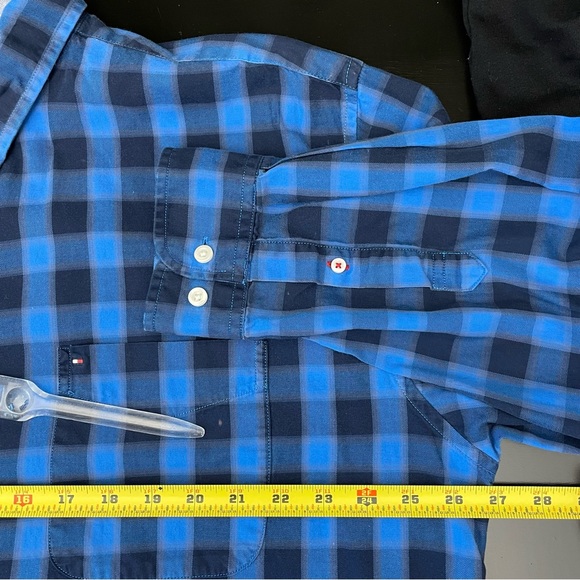 Tommy Hilfiger Plaid Shirts Red Blue Classic Fit Mens XXL Lt Wt. Flannel (2) - Picture 10 of 15